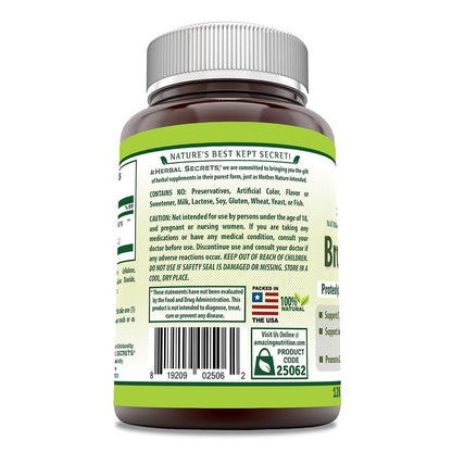 Herbal Secrets Bromelain 500 mg Tabletten - 120 Stück, Nicht-GVO, Glutenfrei, Hergestellt in USA