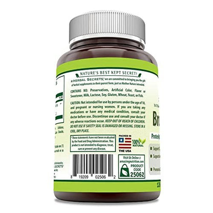 Herbal Secrets Bromelain 500 mg Tabletten - 120 Stück, Nicht-GVO, Glutenfrei, Hergestellt in USA