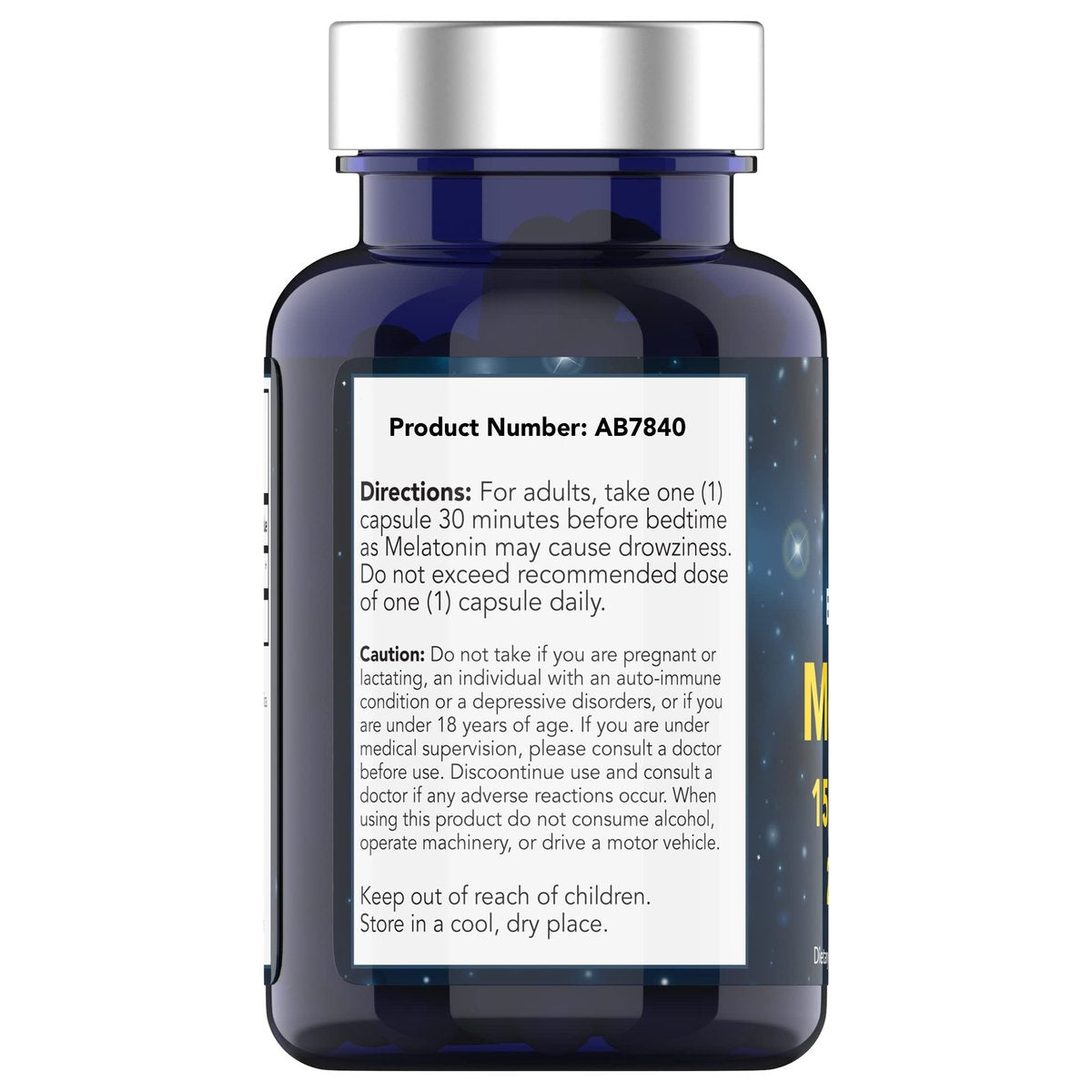 tnvitamins Melatonin 15 mg pro Kapsel (240 Kapseln) | Natürliche Schlafhilfe für Erwachsene | Extra starke Melatonin-Tabletten | Nachtzeit-Schlafmittel | Natürliches Schlafunterstützungs-Supplement