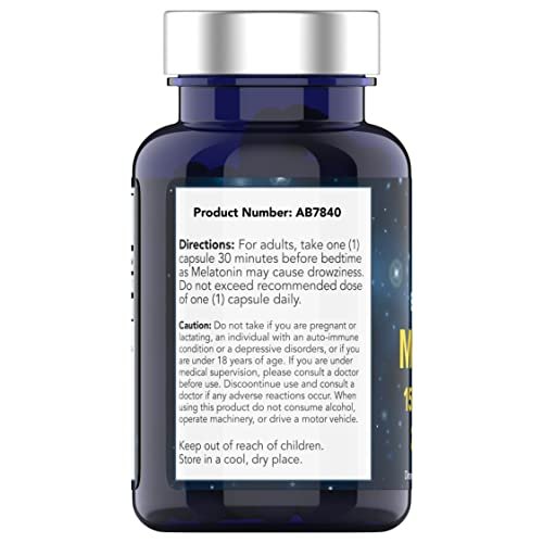 tnvitamins Melatonin 15 mg pro Kapsel (240 Kapseln) | Natürliche Schlafhilfe für Erwachsene | Extra starke Melatonin-Tabletten | Nachtzeit-Schlafmittel | Natürliches Schlafunterstützungs-Supplement