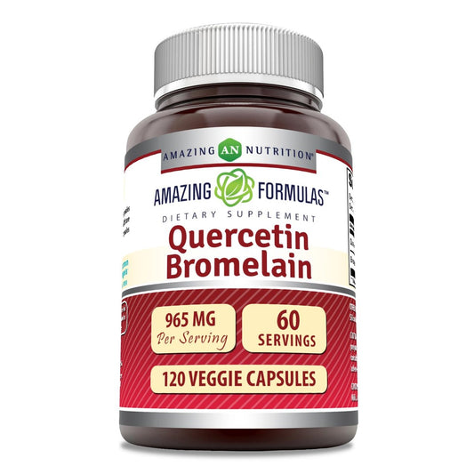 Amazing Formulas Quercetin 800mg mit Bromelain 165mg – 120 vegane Kapseln, Non-GMO, glutenfrei, hergestellt in USA