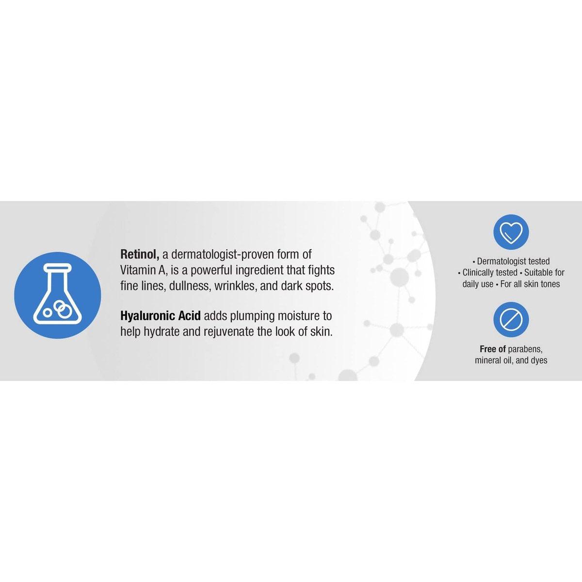 Neutrogena Rapid Wrinkle Repair Retinol Feuchtigkeitscreme für das Gesicht – Tägliche Anti-Aging-Creme mit Hyaluronsäure gegen feine Linien, Falten und dunkle Flecken, 1,7 oz (2er-Pack) 3,4 oz