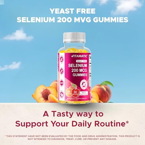 Vitamatic Selen Gummis 200 mcg – Hefefreies Selenomethionin, 90 Fruchtgummis auf Pektinbasis
