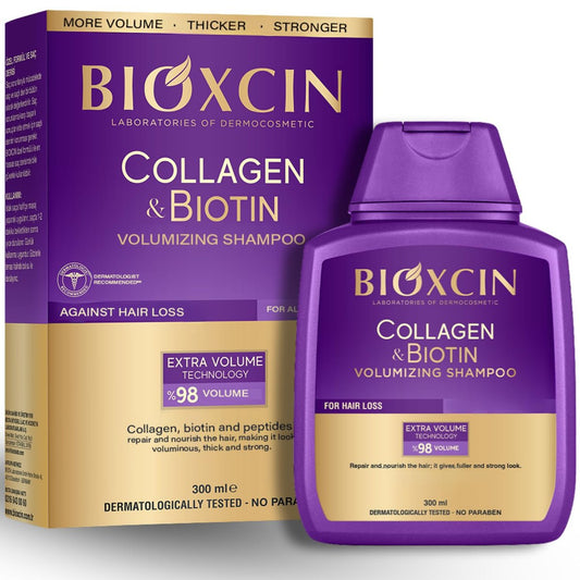 BIOXCIN Collagen Biotin Volumizing Shampoo für dünnes und schwaches Haar – extra Volumen, sulfatfrei, 300 ml