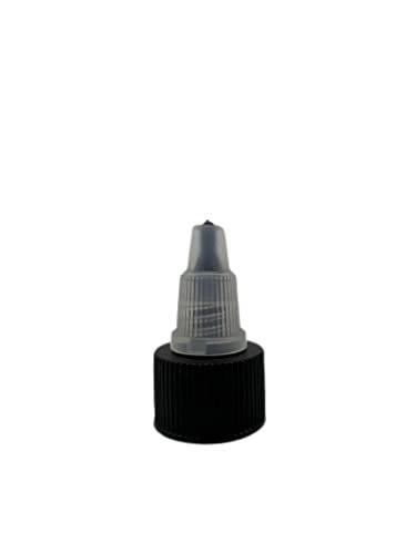 Natural Farms 4 oz Amber Cosmo BPA-freie Flaschen - 8er Pack leere nachfüllbare Behälter für ätherische Öle, Reinigungsprodukte, Aromatherapie | Schwarzer/Natur Twist-Verschluss - Hergestellt in den USA