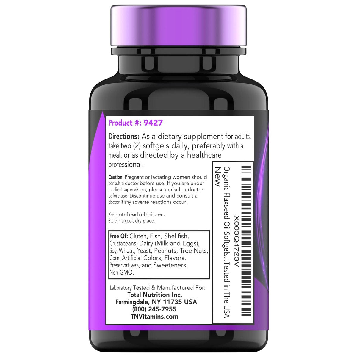 tnvitamins Bio Leinsamenöl Softgels: 2000 mg - 90 Softgels | Reich an Omega-3-Fettsäuren | Leinsamenöl Nahrungsergänzung für Frauen & Männer | Nicht-GMO