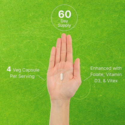 Myo-Inositol & D-Chiro Inositol Supplement für Frauen (40:1) | 2.050 mg pro Portion | 240 vegane Kapseln | mit Folsäure, Vitamin D3 & Vitex | Hormonelle Balance & Zyklusunterstützung | Non-GMO