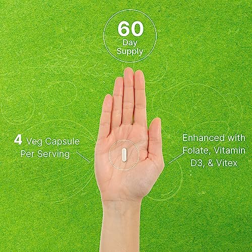 Myo-Inositol & D-Chiro Inositol Supplement für Frauen (40:1) | 2.050 mg pro Portion | 240 vegane Kapseln | mit Folsäure, Vitamin D3 & Vitex | Hormonelle Balance & Zyklusunterstützung | Non-GMO