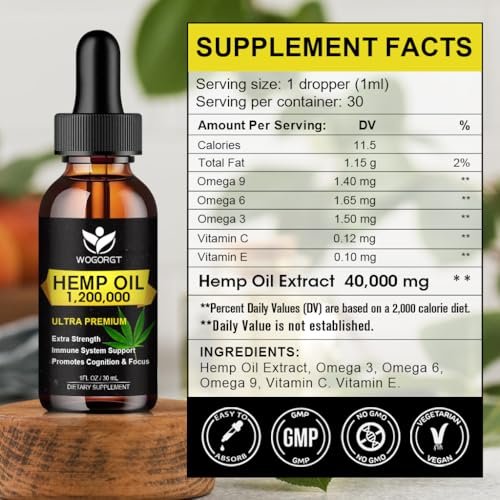(2er Pack) Bio Hanföl - 100% Natürliches Hanföl-Extrakt, Beruhigend, Schlaf, Entspannung, Immununterstützung, Reich an Omega 3, 6, 9 Fettsäuren, Vegan - 30 ml