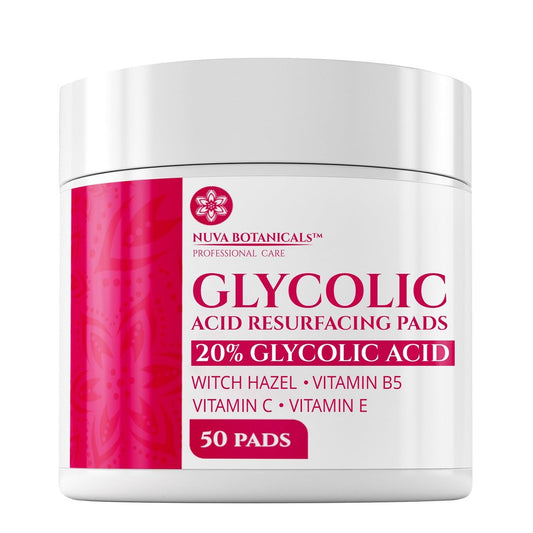 20% Glykolsäure-Pads (50 Stück) - Peeling-Pads für das Gesicht, chemisches Peeling für zu Hause - Glykolsäure-Peeling-Gesichtspads - Akne-Pads, Gesichts-Peeling-Pads mit Vitamin C