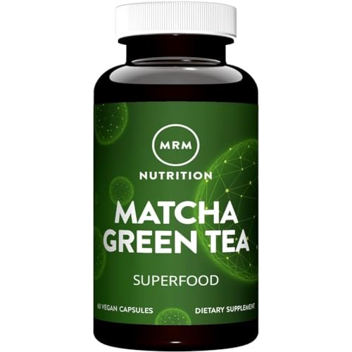 MRM Matcha Grüntee Kapseln - Für Frauen & Männer - Natürliche Grüntee-Kapseln mit Antioxidantien, Koffein, Vitaminen & Mineralien für tägliche Produktivität & Ernährung. Vegan & Glutenfrei - 60 Portionen
