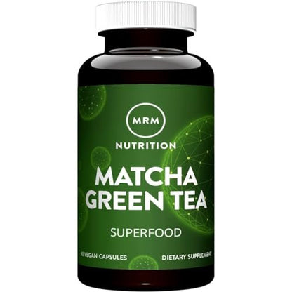 MRM Matcha Grüntee Kapseln - Für Frauen & Männer - Natürliche Grüntee-Kapseln mit Antioxidantien, Koffein, Vitaminen & Mineralien für tägliche Produktivität & Ernährung. Vegan & Glutenfrei - 60 Portionen