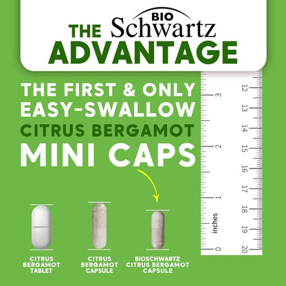 Citrus Bergamot 1000 mg – Citrus-Bergamotte-Supplement für Cholesterin und Herzgesundheit – Ultra-konzentriert aus frischen Früchten für verbesserte Aufnahme – Vegan, Non-GMO, glutenfrei – 120 Mini-Kapseln