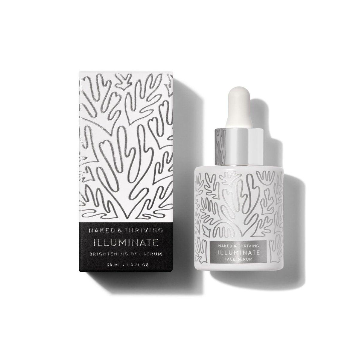 Naked & Thriving Illuminate BC+ Gesichtsserum | Hyaluronsäure, Vitamin C, Bakuchiol | Bio, vegan & natürlich gewonnen | Für reife Haut, sichtbare Flecken und Falten (30 ml)