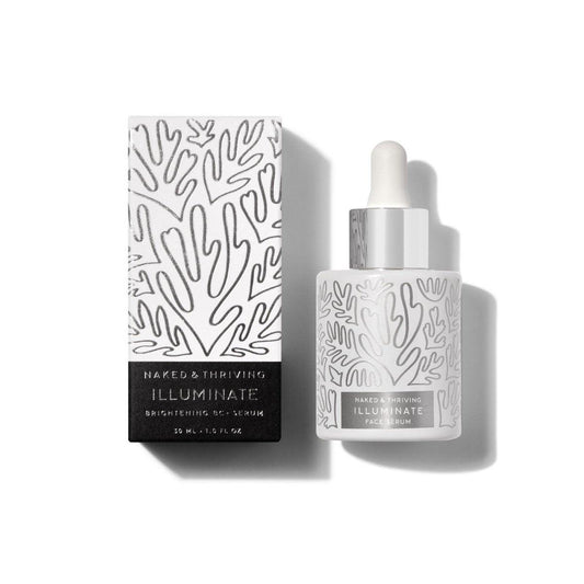 Naked & Thriving Illuminate BC+ Gesichtsserum | Hyaluronsäure, Vitamin C, Bakuchiol | Bio, vegan & natürlich gewonnen | Für reife Haut, sichtbare Flecken und Falten (30 ml)