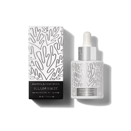 Naked & Thriving Illuminate BC+ Gesichtsserum | Hyaluronsäure, Vitamin C, Bakuchiol | Bio, vegan & natürlich gewonnen | Für reife Haut, sichtbare Flecken und Falten (30 ml)
