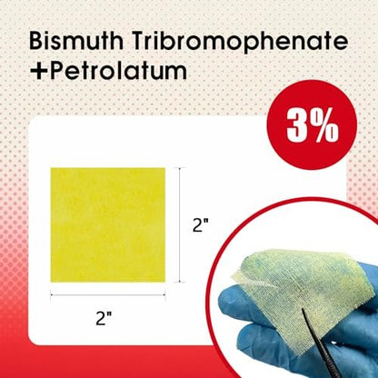 POLYNEW Xeroform Petrolatum Verband 2"x2", 28 Stück – nicht haftende Gaze für wenig exsudierende Wunden, feinmaschige Gaze-Pads für Verbrennungen, Schürfwunden, Platzwunden, Hauttransplantate und chirurgische Einschnitte