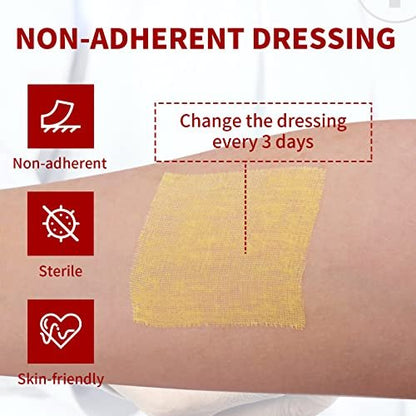 POLYNEW Xeroform Petrolatum Verband 2"x2", 28 Stück – nicht haftende Gaze für wenig exsudierende Wunden, feinmaschige Gaze-Pads für Verbrennungen, Schürfwunden, Platzwunden, Hauttransplantate und chirurgische Einschnitte