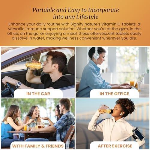 SIGNIFY NATURE Vitamin C 1000mg Brausetabletten – Starke Immununterstützung mit Zink, zuckerfrei & vegan – 20 Stück