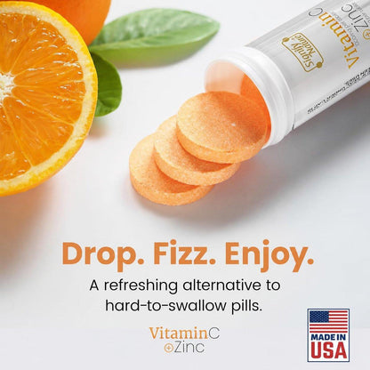 SIGNIFY NATURE Vitamin C 1000mg Brausetabletten – Starke Immununterstützung mit Zink, zuckerfrei & vegan – 20 Stück