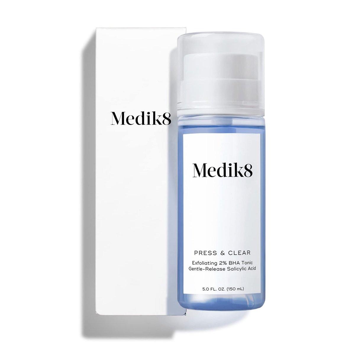 Medik8 Press and Clear – Klärendes Gesichtstonikum mit BHA für Frauen und Männer – Sanft freisetzende Salicylsäure – 150 ml