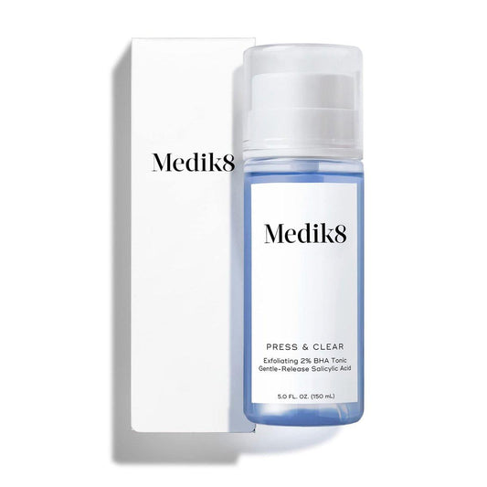 Medik8 Press and Clear – Klärendes Gesichtstonikum mit BHA für Frauen und Männer – Sanft freisetzende Salicylsäure – 150 ml