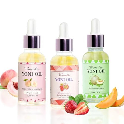 Yoni Oil Set für Frauen (3er-Pack) – 100 % natürliches feminines Öl-Deodorant, pH-ausgeglichen, mit reinen ätherischen Ölen (3x30 ml)