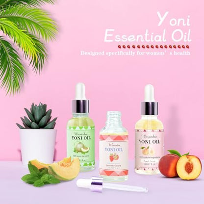 Yoni Oil Set für Frauen (3er-Pack) – 100 % natürliches feminines Öl-Deodorant, pH-ausgeglichen, mit reinen ätherischen Ölen (3x30 ml)