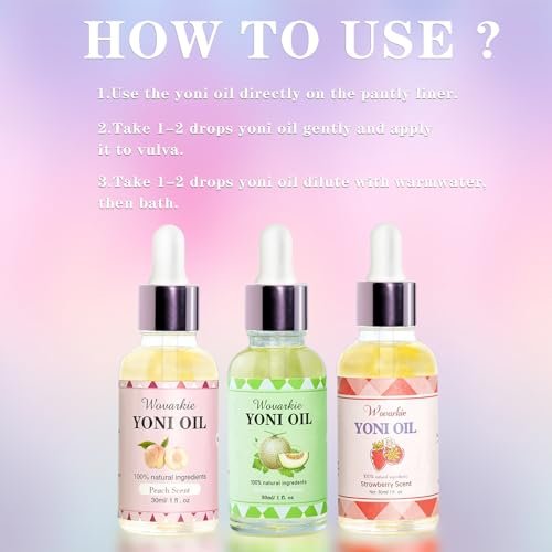 Yoni Oil Set für Frauen (3er-Pack) – 100 % natürliches feminines Öl-Deodorant, pH-ausgeglichen, mit reinen ätherischen Ölen (3x30 ml)