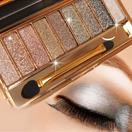 Virtegasas Glitzer Lidschatten Palette – 9 Farben Shimmer & Sparkle, wasserfest & langanhaltend