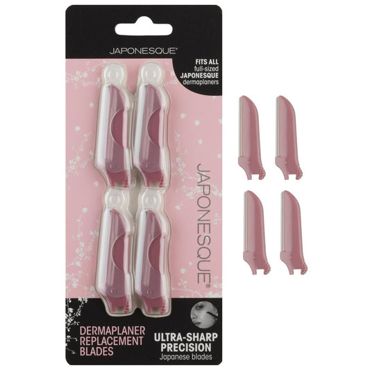JAPONESQUE Dermaplaner Ersatzklingen 4er-Pack – Nur Rasierklingenköpfe für Gesichtshaarentfernung