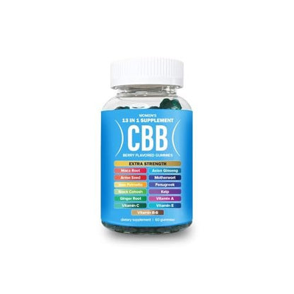 Curvy Body Bears CBB 13-in-1 Multivitamin Gummies für Frauen | Pflanzliches Vitaminpräparat für das tägliche Wohlbefinden | Beerengeschmack | 60 Gummibärchen