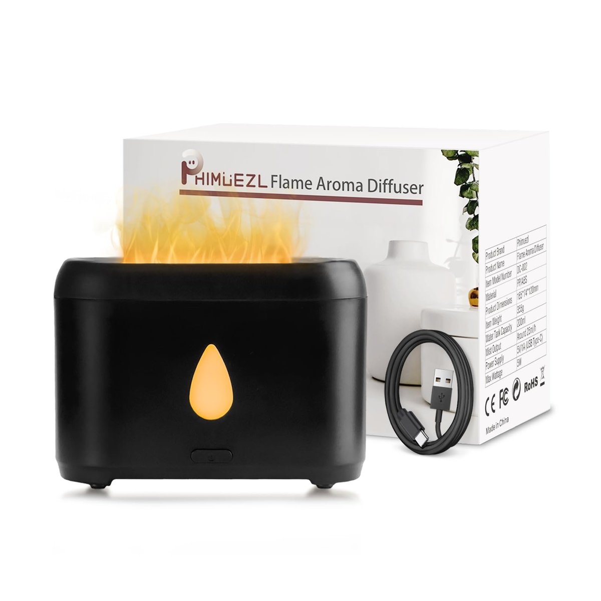 Duftdiffuser für ätherische Öle, 200ml Ultraschall Aromadiffuser mit Kaltnebel, Aromatherapie Diffuser mit automatischer Abschaltung, kleiner Luftbefeuchter für Zuhause, Büro, Schlafzimmer, Geschenk (Schwarz)