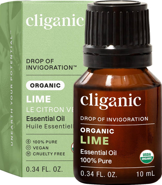 Cliganic Bio Limettenöl für Haare, Haut, Aromatherapie - 100% rein natürlich, unverdünnt, Non-GMO verifiziert