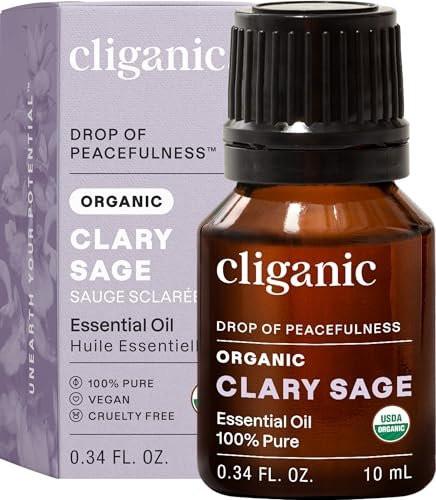 Cliganic Bio Salbei ätherisches Öl, 100% rein natürlich für Aromatherapie | Non-GMO verifiziert