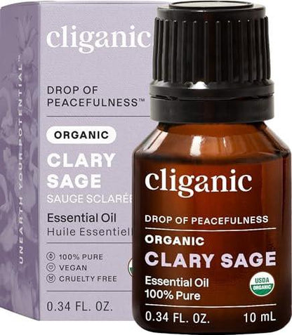 Cliganic Bio Salbei ätherisches Öl, 100% rein natürlich für Aromatherapie | Non-GMO verifiziert