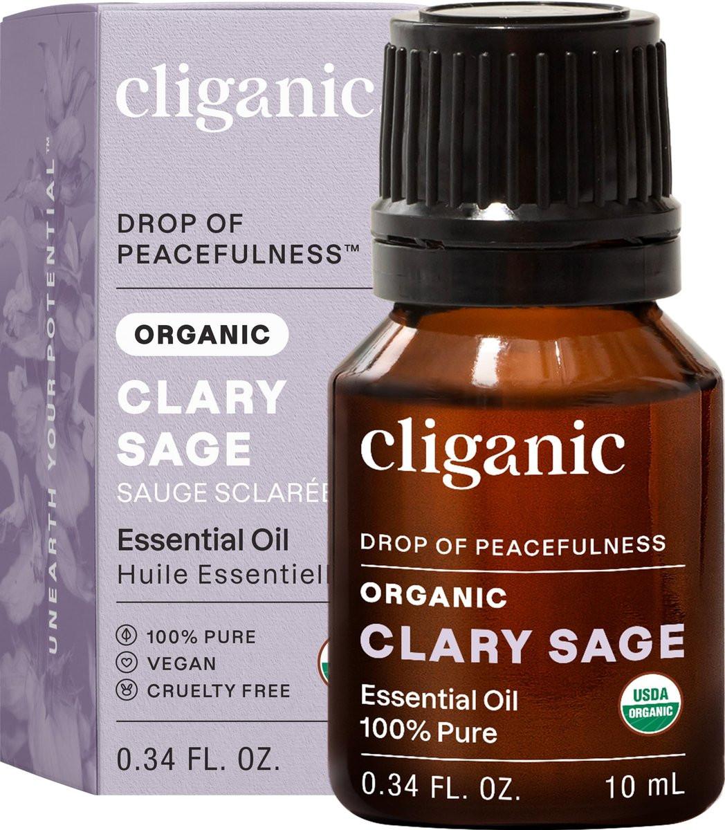 Cliganic Bio Salbei ätherisches Öl, 100% rein natürlich für Aromatherapie | Non-GMO verifiziert