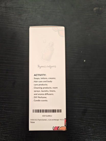 EVOKE OCCU Thymian Ätherisches Öl für Diffuser, Massage, Kerzen- und Seifenherstellung - 118 ml