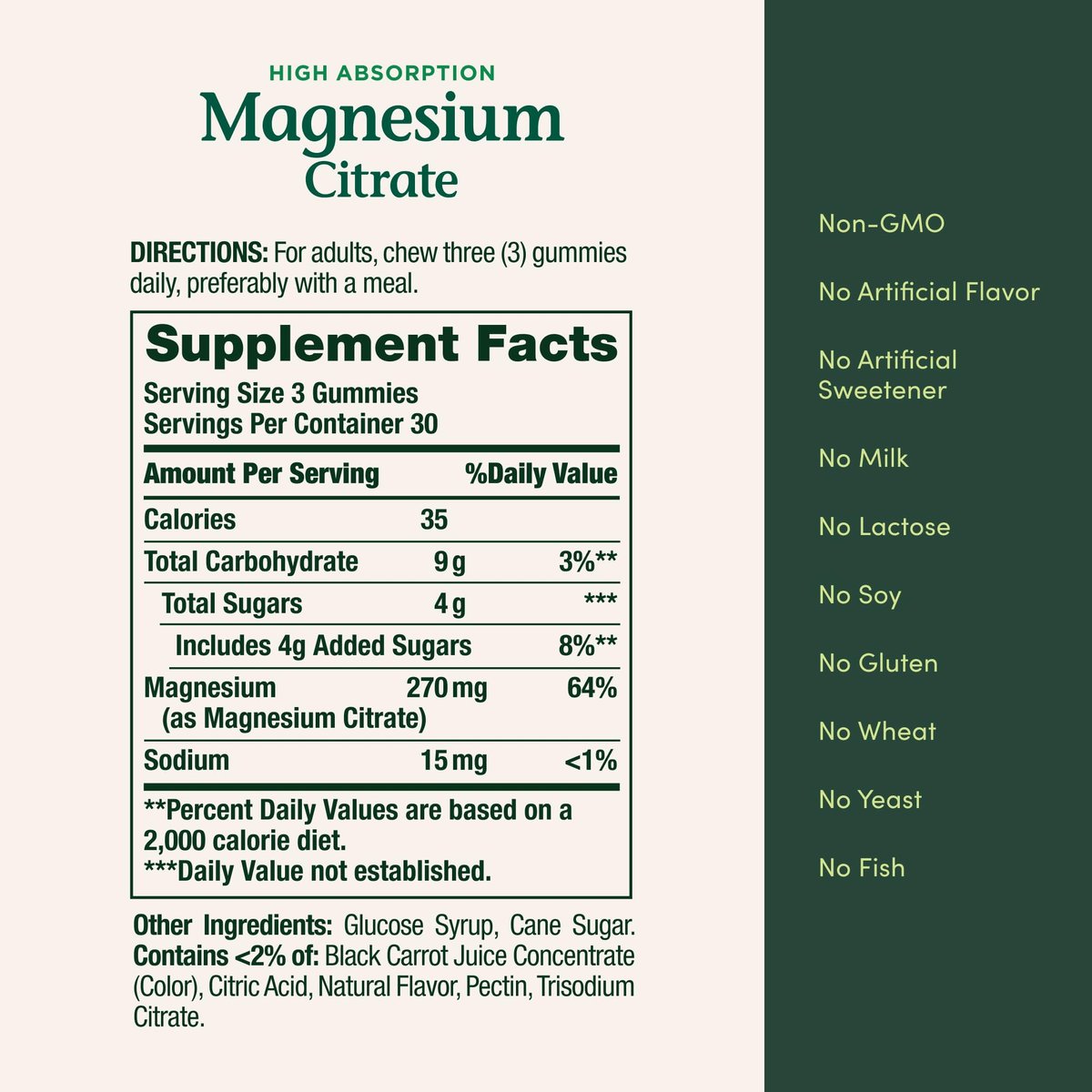 Nature's Bounty Magnesiumcitrat Gummis für Erwachsene – 270 mg pro Portion, vegan, ohne Gentechnik, Himbeer-Geschmack, 90 Stück – Unterstützt Knochen-, Nerven-, Muskel- und Herzgesundheit