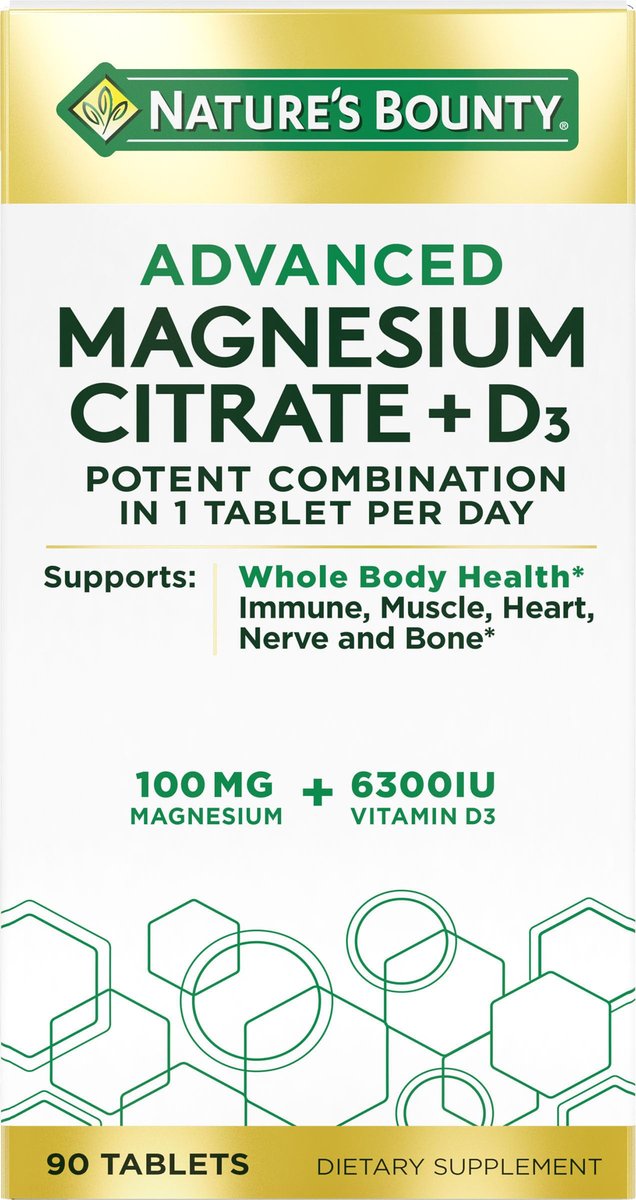Nature’s Bounty Advanced Vitamin D3 mit Magnesiumcitrat Immunformel – Unterstützt Immun- und Knochengesundheit, 90 Tabletten