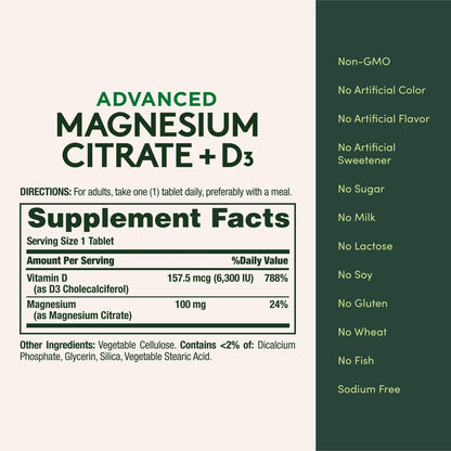 Nature’s Bounty Advanced Vitamin D3 mit Magnesiumcitrat Immunformel – Unterstützt Immun- und Knochengesundheit, 90 Tabletten