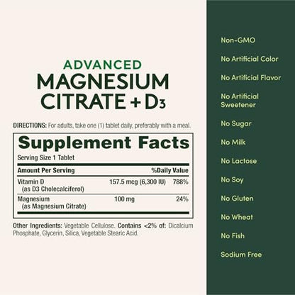 Nature’s Bounty Advanced Vitamin D3 mit Magnesiumcitrat Immunformel – Unterstützt Immun- und Knochengesundheit, 90 Tabletten