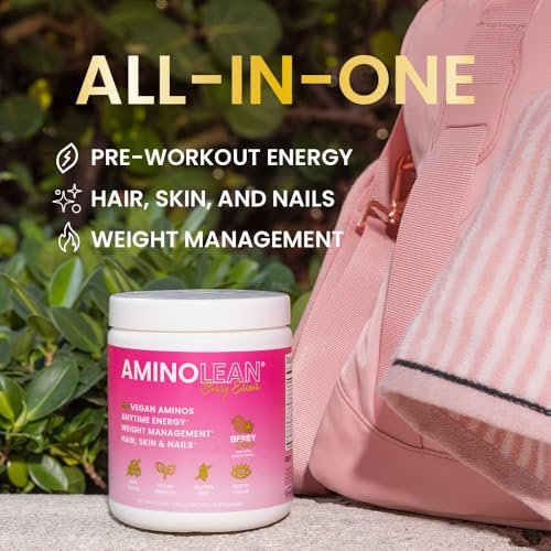 RSP NUTRITION AminoLean Pre Workout – Saubere Energie ohne Zittern, Kribbeln oder Crash – Vegan & mit Biotin für Haare, Haut, Nägel – Berry Elixir, 30 Portionen