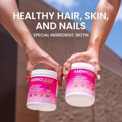 RSP NUTRITION AminoLean Pre Workout – Saubere Energie ohne Zittern, Kribbeln oder Crash – Vegan & mit Biotin für Haare, Haut, Nägel – Berry Elixir, 30 Portionen
