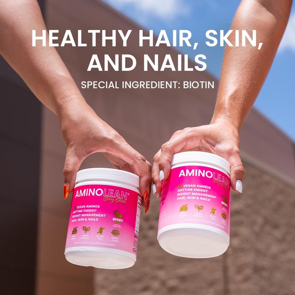 RSP NUTRITION AminoLean Pre Workout – Saubere Energie ohne Zittern, Kribbeln oder Crash – Vegan & mit Biotin für Haare, Haut, Nägel – Berry Elixir, 30 Portionen