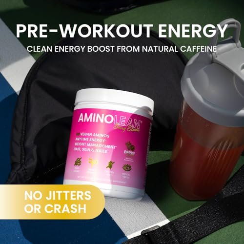 RSP NUTRITION AminoLean Pre Workout – Saubere Energie ohne Zittern, Kribbeln oder Crash – Vegan & mit Biotin für Haare, Haut, Nägel – Berry Elixir, 30 Portionen