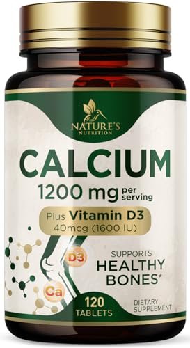 Calcium 1200 mg mit Vitamin D3 – Pro Portion – Knochengesundheit & Knochenstärke – Nahrungsergänzung für Frauen & Männer – Natürliche Calcium Tabletten – Hergestellt in den USA – 120 Tabletten