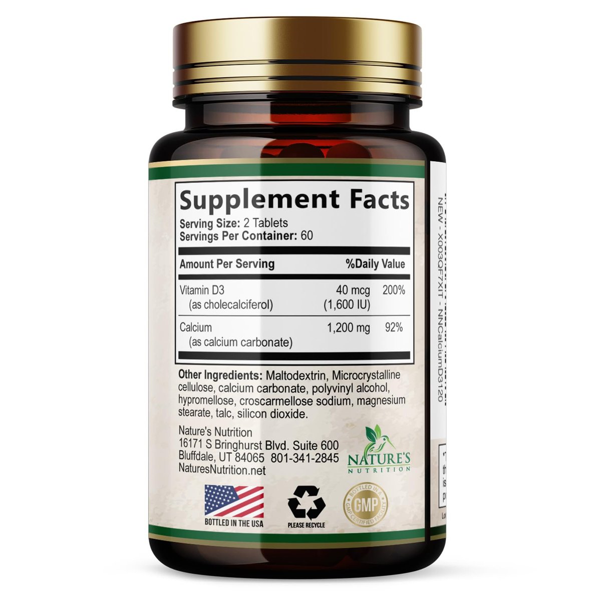 Calcium 1200 mg mit Vitamin D3 – Pro Portion – Knochengesundheit & Knochenstärke – Nahrungsergänzung für Frauen & Männer – Natürliche Calcium Tabletten – Hergestellt in den USA – 120 Tabletten