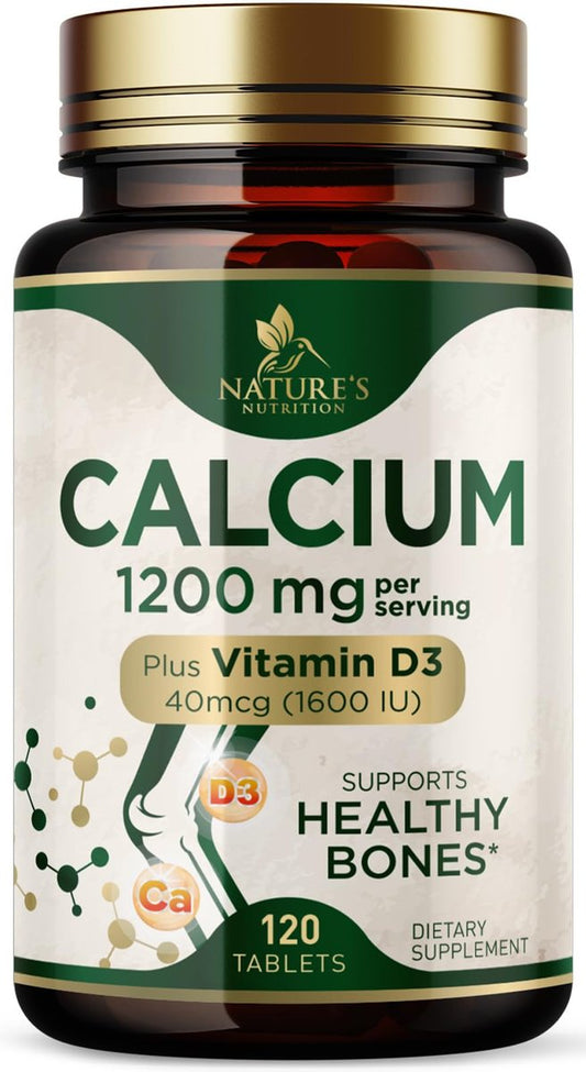 Calcium 1200 mg mit Vitamin D3 – Pro Portion – Knochengesundheit & Knochenstärke – Nahrungsergänzung für Frauen & Männer – Natürliche Calcium Tabletten – Hergestellt in den USA – 120 Tabletten