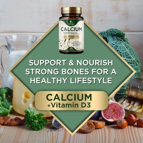 Calcium 1200 mg mit Vitamin D3 – Pro Portion – Knochengesundheit & Knochenstärke – Nahrungsergänzung für Frauen & Männer – Natürliche Calcium Tabletten – Hergestellt in den USA – 120 Tabletten